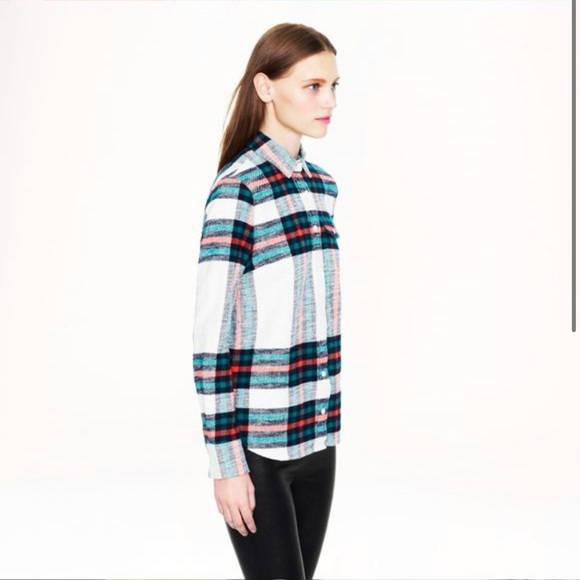 RARE Jcrew Retail Rock Salt Plaid Flannel Boy Shirt - 00 - Picture 3 of 7
